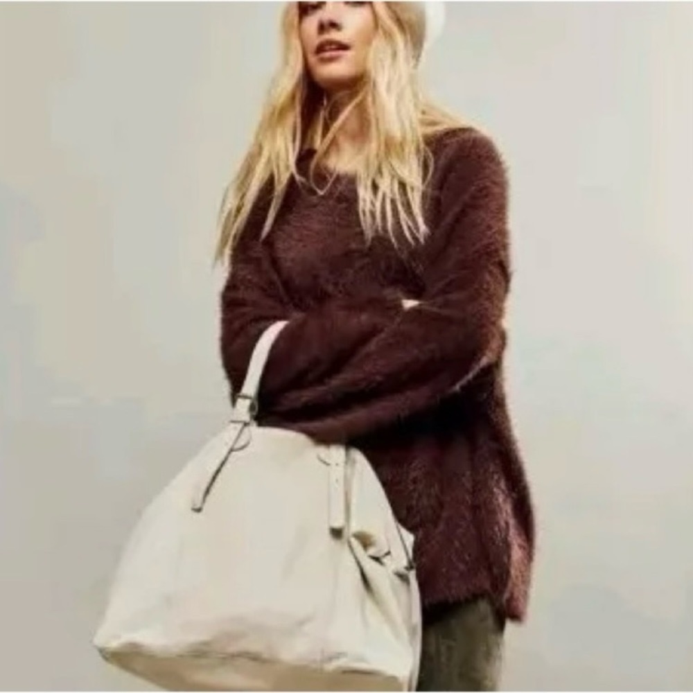 Free People Furry Sweater Color Brown Size Small